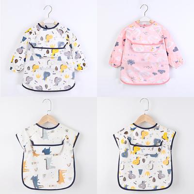 Baby Smock Bibs Waterproof Long Sleeve Eating Feeding Art Apron Newborn Toddler Burp Cloths Fit 0-3 Years