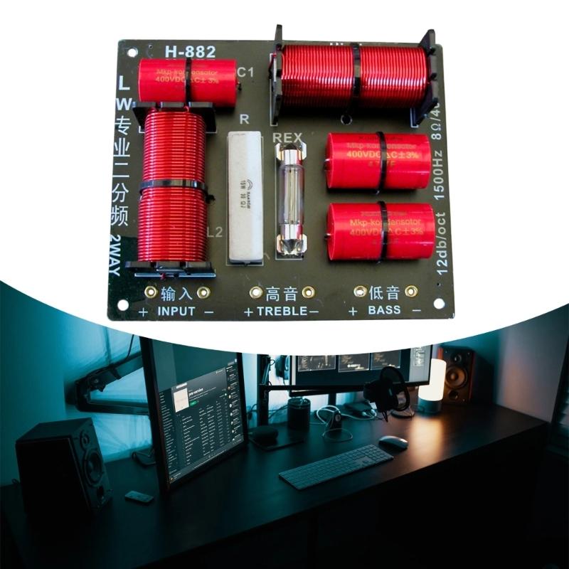 Professional Auditory Crossover Circuit, 8Ohm 400W 2 Way Speaker Divider with Over Current Protections