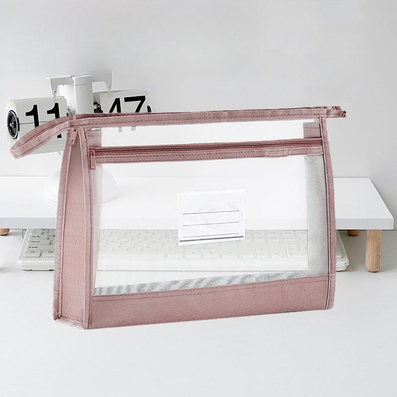 

Прозрачная сетчатая папка-мешок формата А4 с застежкой-молнией, двухслойная, портативная, для учеников начальной и средней школы, сумка для хранения специальных предметов