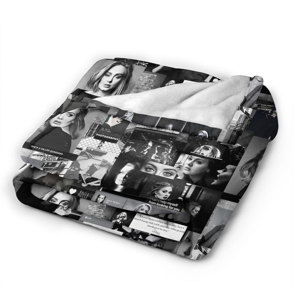 Adele Alternative Poster Blanket  Warm Novelty Plush Throw Blanket For Couch Chair Travel Office Flannel Bedspread Bed Cover