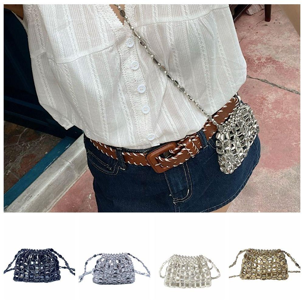 Shiny Sequin Shoulder Bag Bohemian Style Crossbody Bag Vintage Bead Handbag  Travel