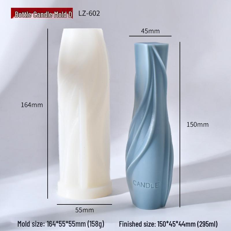 Sanshin Vase-Shaped Scented Candle Mold for DIY Perfume Bottle and Plaster Diffuser Stone Ornaments