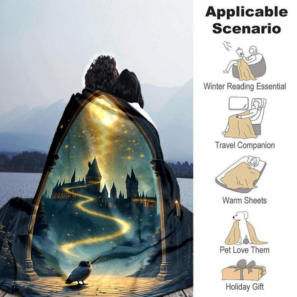 1pc Longing for the Castle Flannel Blanket Soft Warm Throw for Home, Office, Travel, All-Season Cozy Bedding GiftL1083