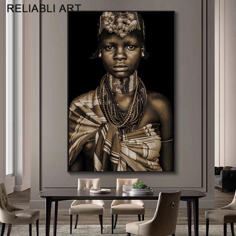 

Современные африканские этнические плакаты с черными людьми и принты, холст, картины, настенные художественные картины для декора гостиной, без рамки 21*30cm