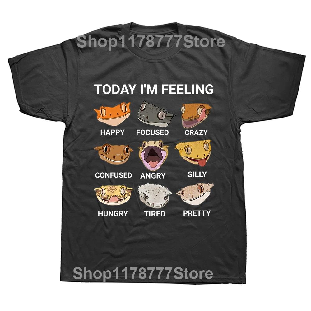 Today Im Feeling Crested Gecko Lover Creative TShirt for Men Round Neck 100 Cotton T Shirt Hip Hop Gifts Streetwear