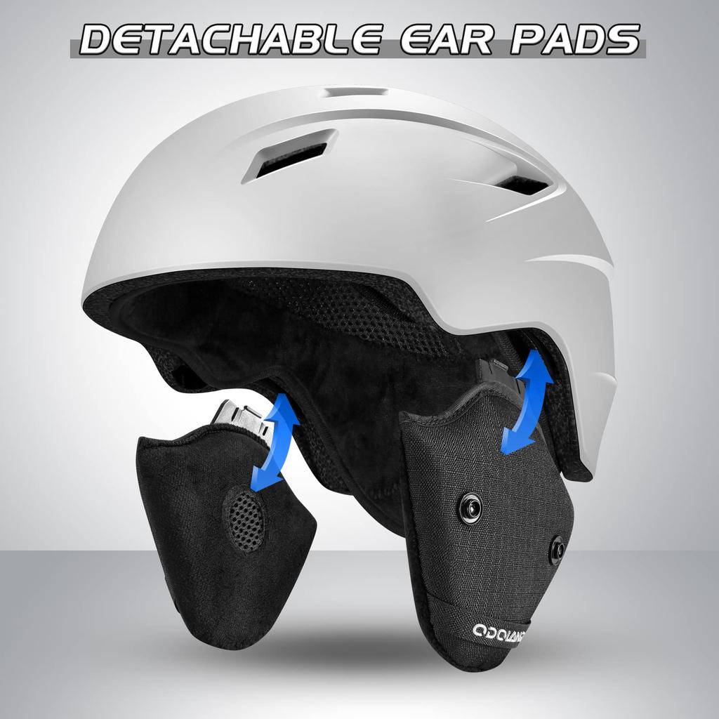 Odoland Skihelm-Set mit Snowboard-Drehverschluss, Größe, Brille, Doppelkugelförmig, Stoßfest, UV-Schutz und Größe L Brille, Helm, Verstellung, Kompatibel, Linse,