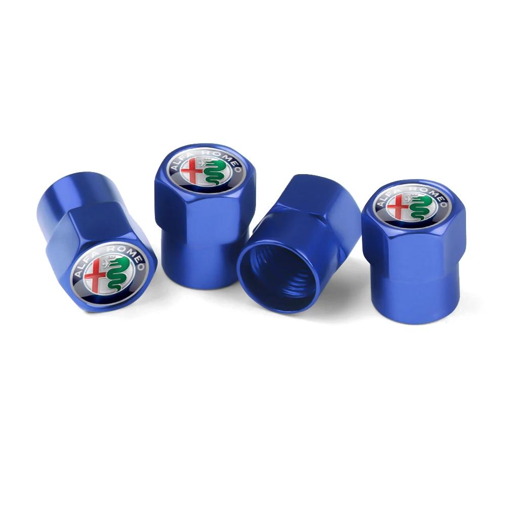 Autoaufkleber Für Alfa Romeo 4 STÜCK Aluminium Auto Plakette Rad Reifen Luftventilkappen Schaftabdeckung Für Alfa Romeo Sportiva Stelvio Giuli
