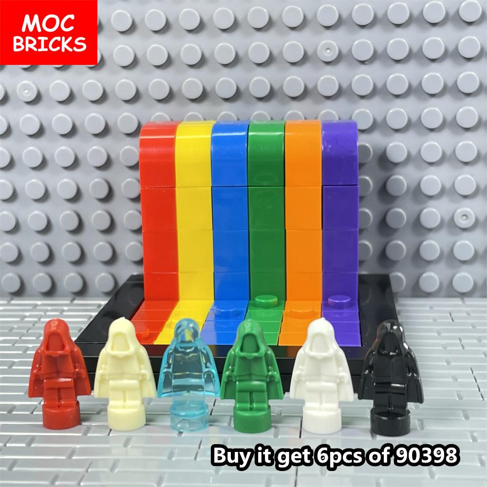 

Non-Toxic Set Moc Bricks Mini Rainbow Background Wall Hood Statue Accessories Assembled Part Building Blocks Toys For Children