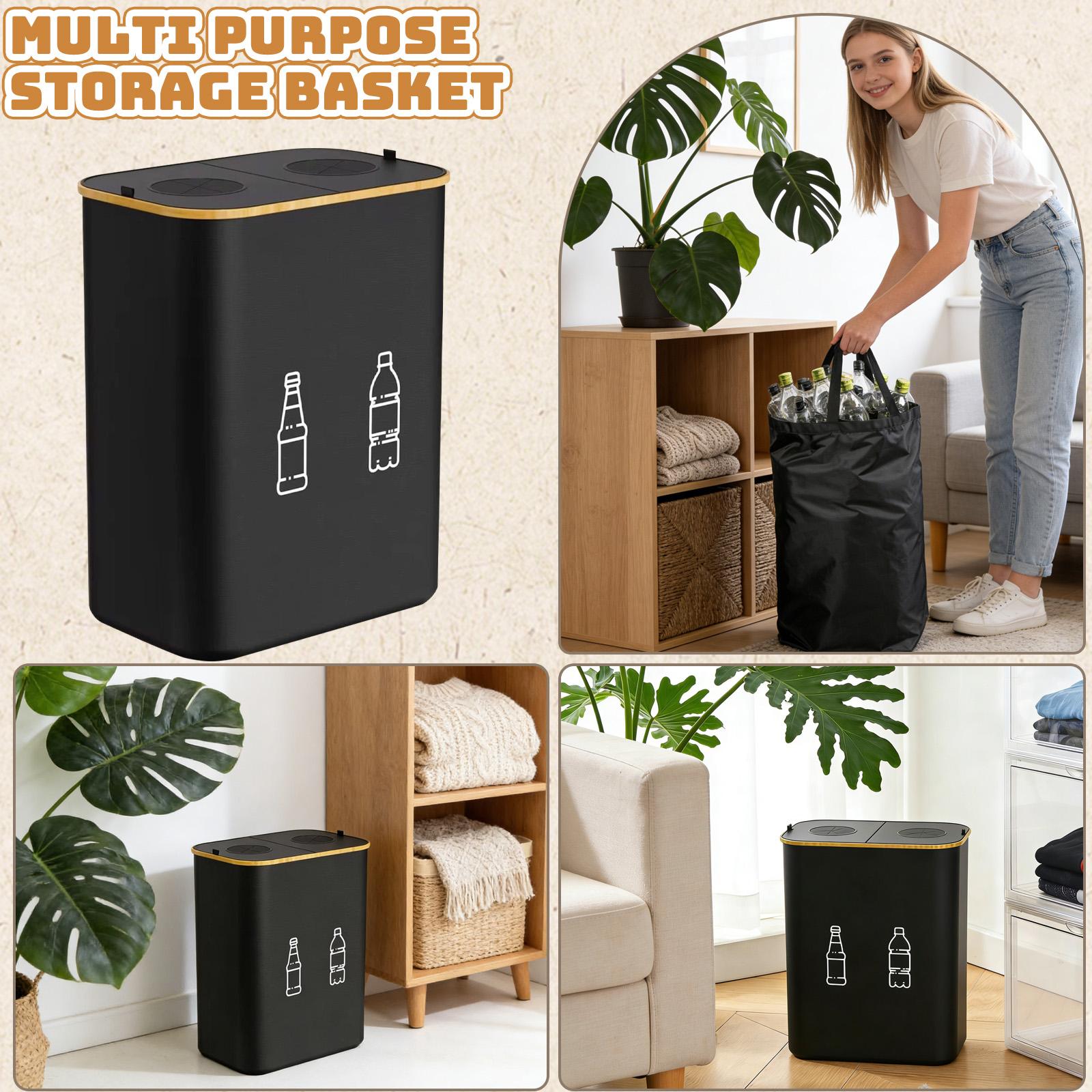 

Foldable Storage Basket, Multifunctional Miscellaneous Storage Basket, Large Capacity With Lid one size