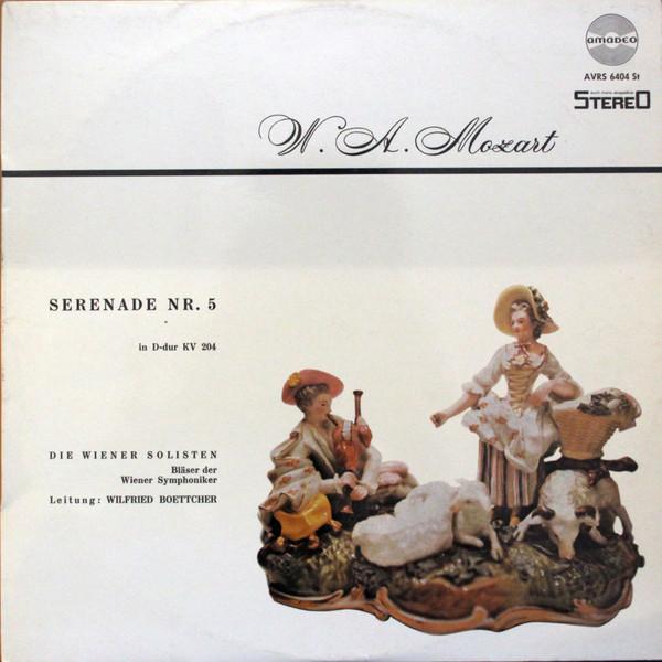

LP Record W. A. MOZART DIE WIENER SOLISTEN Serenade Nr. 5 In Ddur KV 204 AVRS6404 Germany Classical Used