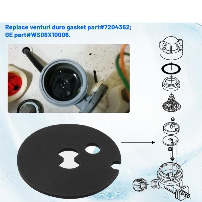 3 Pack Venturis Gasket Replacement Spare Washer Suitable for Water Softener Systems Improves Flow and Reduces Hardness