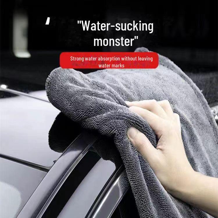 Super-Absorbent Microfiber Car Wash Towel - Lint-Free, Thick, Twisted Cloth for Wiping