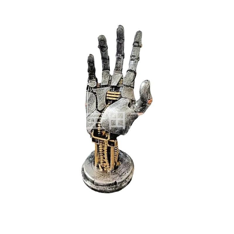 Punk robotic arm resin statue, game controller bracket hand ornament, unique tabletop decoration