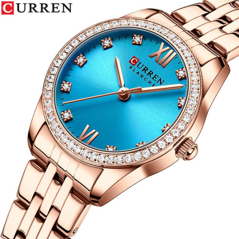CURREN New Top Women's Watch Fashion Diamond Watches Small Light Thin Steel Band Fashion Waterproof Quartz Watches