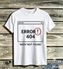 Funny Math Error 404 T Shirt Math Not Found Teacher Student Minimalist Warning Graphic Unisex Short Sleeve Casual Tee