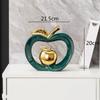 Simulated Apple Hollow Golden Ceramic Art Crafts Desktop Storage Ornaments Candy Jar Storage Box Golden Apple Home Furnishings