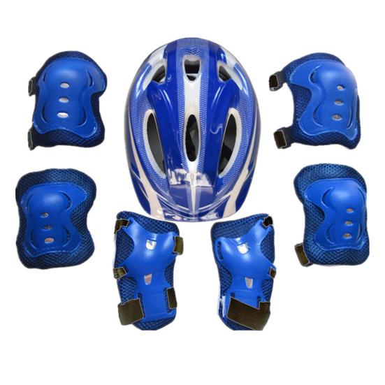 7Pcs/ Set Kids Safety Knee Pad Wear Resistant Sweat Absorption Accessory Cycling Helmet