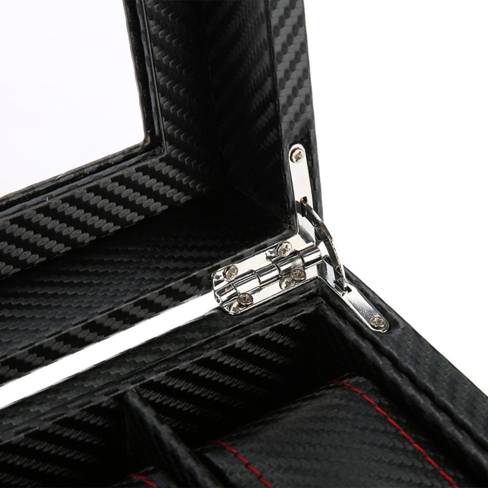 Woven Pattern Watch Storage Case Carbon Fiber Texture Watch Display Box  Watch Collection