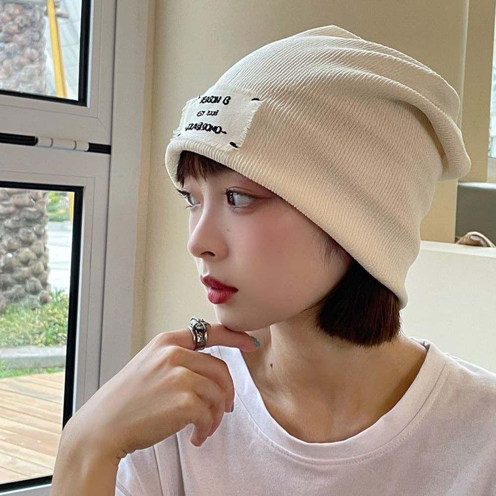 Elastic All-match Solid Color Korean Style Women Beanie Men Skull Cap Stacking Bonnet Knitted Hat
