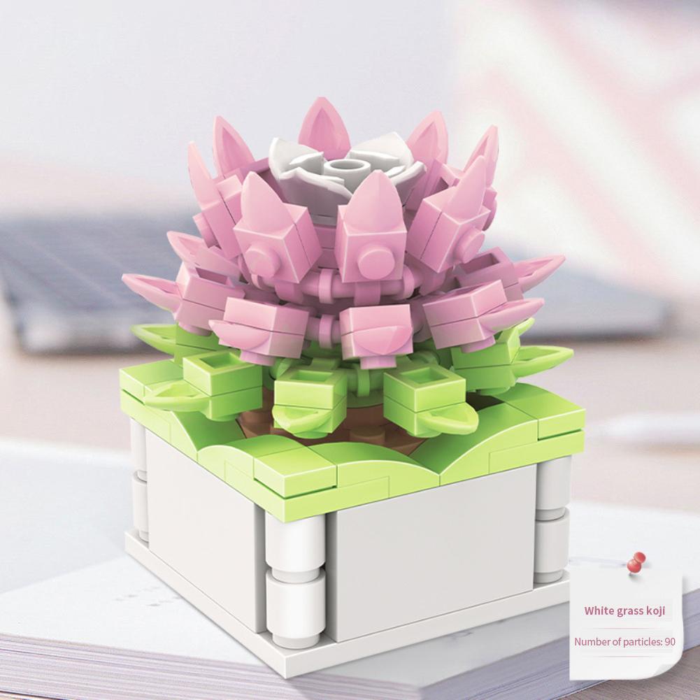 Plante la ghiveci Suculente Flori Blocuri de construcție Bonsai Asamblare Kit Cărămizi Decorare Cadouri de ziua de naștere Pentru Jucărie pentru copii