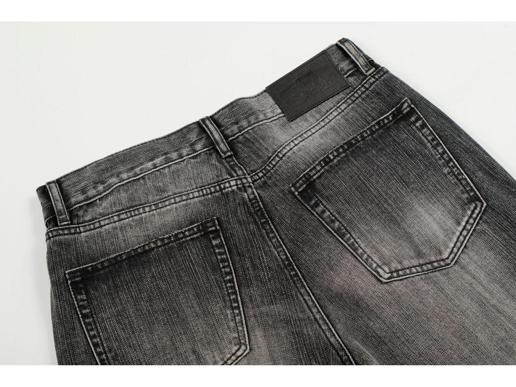 11KN Retro Unisex Used Wide Leg Jeans - Trendiges Katzenbart-Design, Schlankmachender Schnitt, Gerader Lockerer Stil