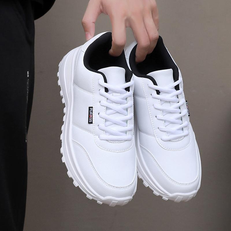 Neue Herbst Leder Herren Casual Sneaker Rutschfest Atmungsaktiv Männlich Outdoor Wanderschuhe Mode Schnürschuhe Leichtgewicht Sportschuhe
