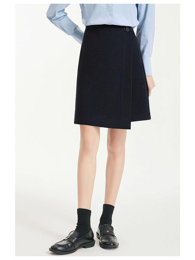 2025 Autumn/Winter Women's Luxury Deep Gray Irregular Slimming Hip-Wrap Short Skirt