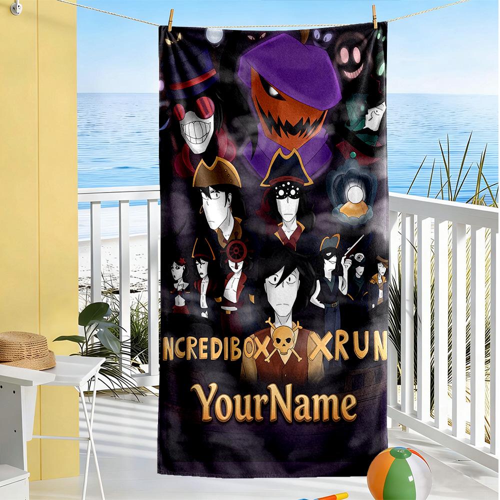 Incredibox Customize Text Beach Towel Super Soft & Absorbent Perfect for Traveling Yoga Camping and Swimming
