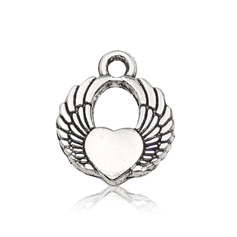 Herzförmige Schmuckanhänger aus antikem Silber und Zinklegierung - verschiedene Stile