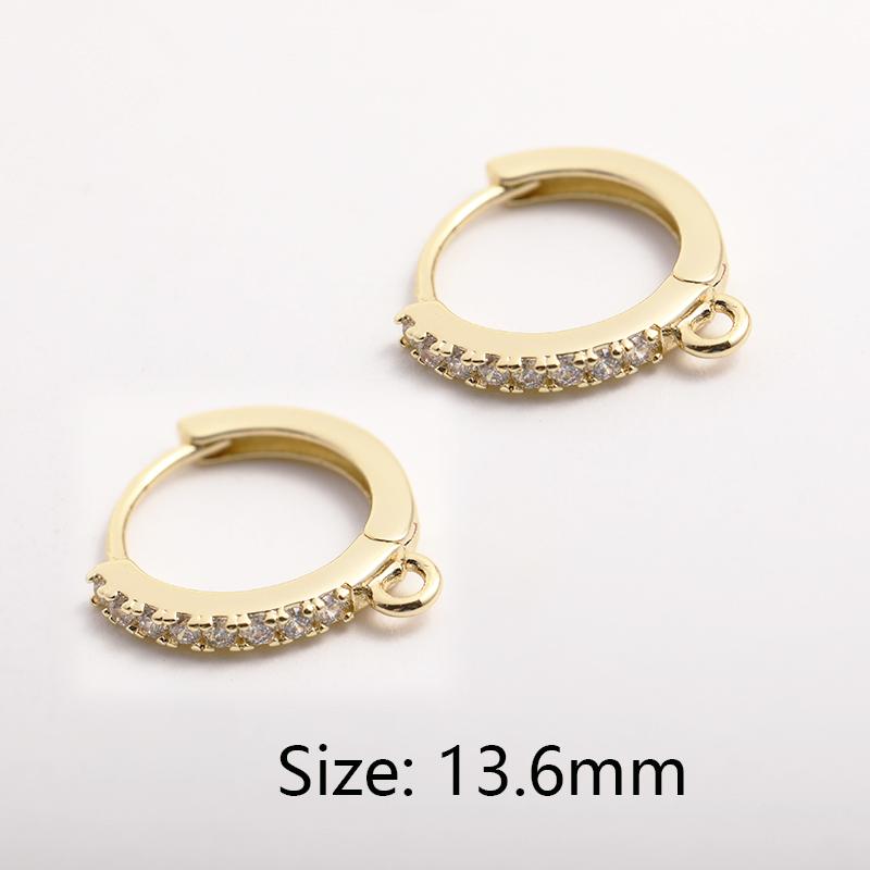 14K Gold Plating Diamond Charms,Supplies For Jewelry Making Brass Metal Inlaid Zircon Hollow Diamond Pendants Wholesale