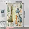 Set Of 2 Spring Summer Curtains Cute Dinosaur Watercolor Versatile Polyester Outdoor Decorations Perfect Bedroom Curtain Sheer For Decor Made