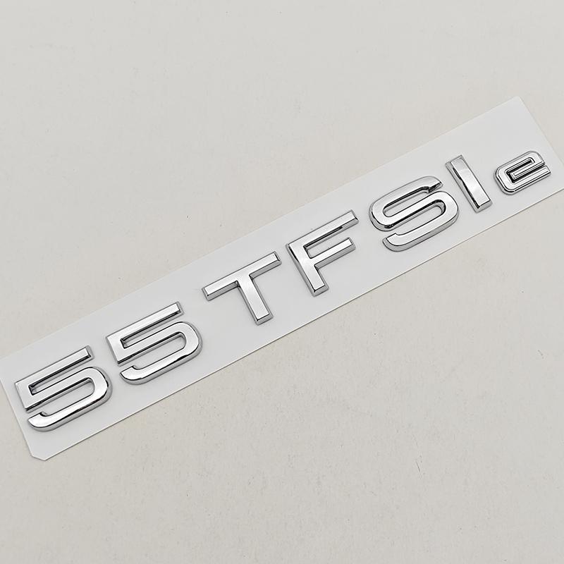 For Audi A6 55 TFSIe Trunk Letters Emblem Badge Glossy Black Chrome Silver Logo Nameplate Car Styling Sticker Accessories C7 C8