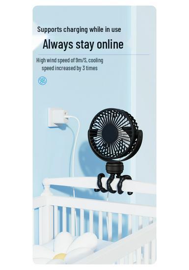 3-in-1 USB Mini Fan: Stroller, Desktop, Handheld, Hanging, 2000-5000mAh