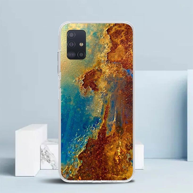 Vintage Industrial Style Rusty Pattern Soft Cover for Samsung Galaxy A12 A22 A32 A52 A72 A02S Phone Case Note 20 Ultra 10 S10 Pl