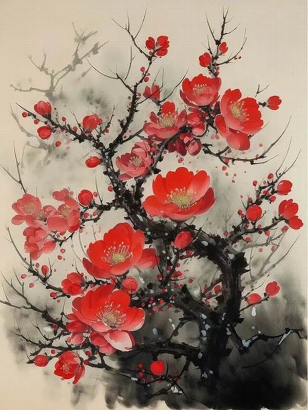 Diamond Painting New Collection 2024 Abstract Red Flower Diy Full Square Round Drill Rhinestone Embroidery Floral Mosaic Cross Stitch Kits