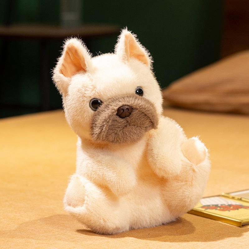 

Cute simulated sitting bulldog doll plush toy puppy dog doll boy company soothing doll 25cm（0.25kg） бежевый