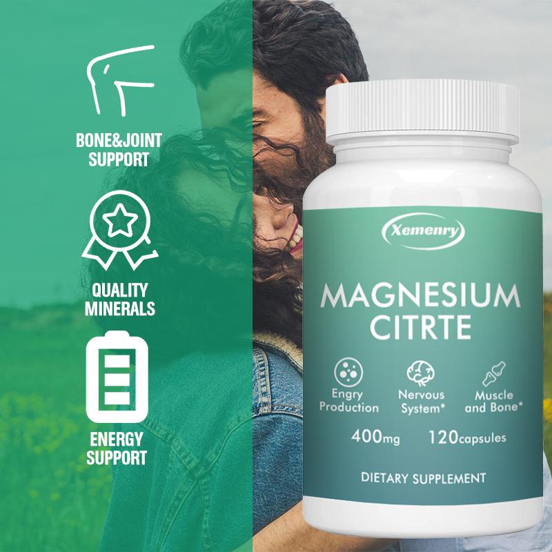 Magnesiumcitrat 400 mg, Extra Stärke, Essentielles Mineral zur Unterstützung von Herz, Muskeln und Verdauung