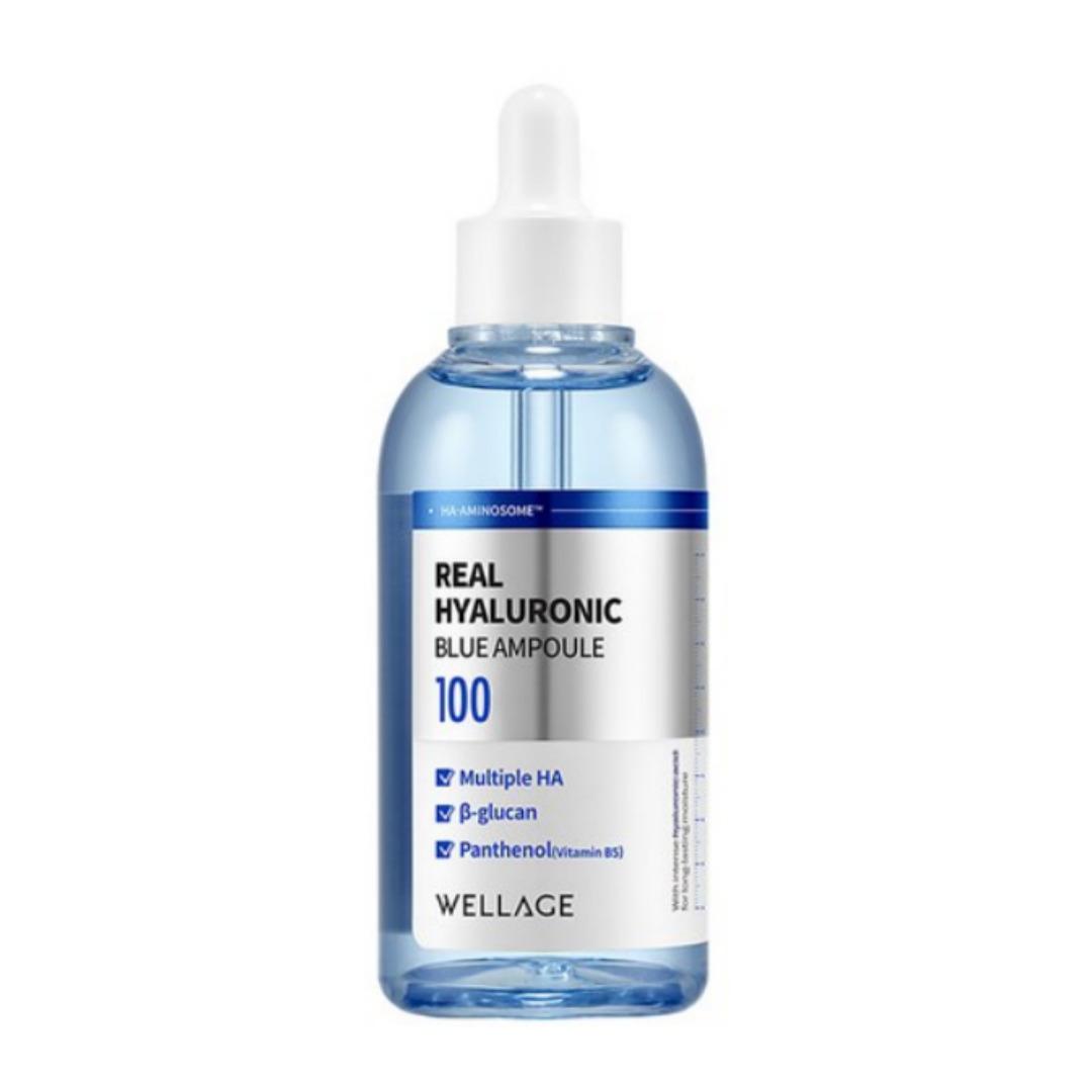 

[Wellage] Настоящая гиалуроновая синяя ампула 100 (2 типа) 60ml (no box)
