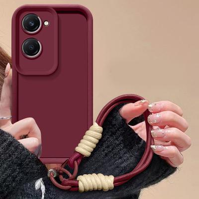 Für vivo Y03 Hülle vivo Y03t Y18E Y18 Y18S Y18T T3 Lite 5G Handyhülle Web-Lanyard Hülle Hautgefühl Schutz Stoßfeste Hülle