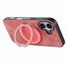 For iPhone 17 Phone Case with Rotating Kickstand Stress Relief Retro Leather Back Cover