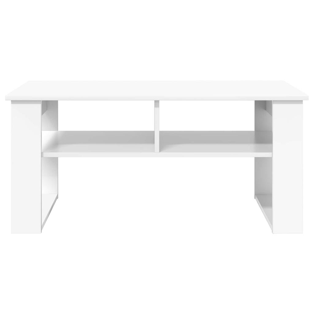 White Coffee Table with Storage 96 x 54 x 44 cm Particleboard