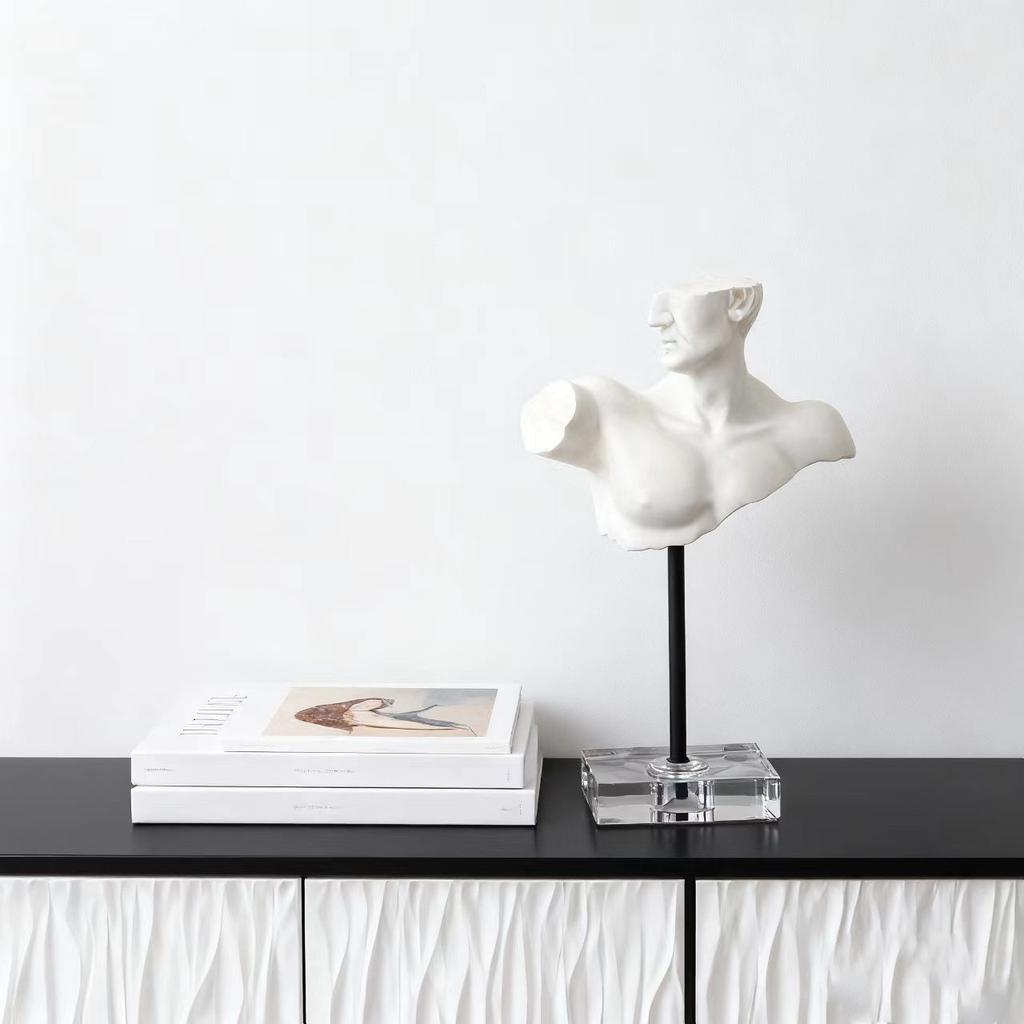 Resin Handicrafts Half-length Figurine David Sculpture Realistic Portrait Decorative Figurines Home Decoration Accessories