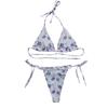 Women Sexy Print Bandage Swimsuit 2 Piece Bathing Suit Bikini Set Split Swimsuit