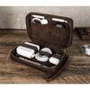 Genuine Leather Phone Cable Storage Bag Zipper Portable