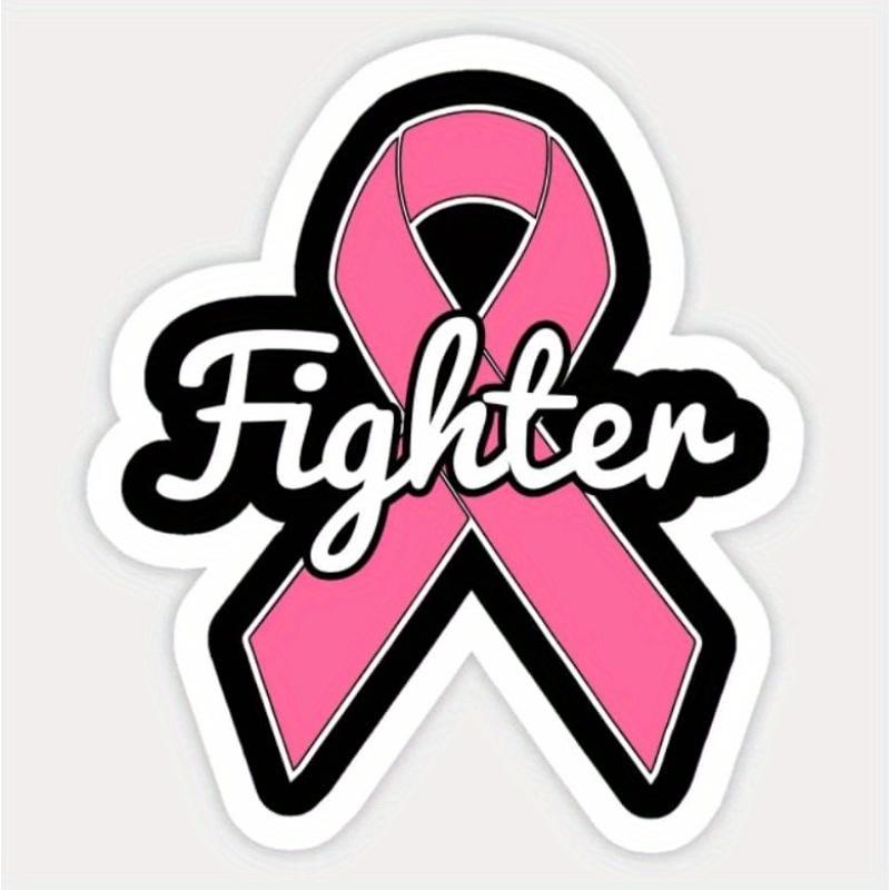

1pc Breast Cancer Awareness Pink Fighter Ribbon PVC Decal Sticker For Car, 1pc