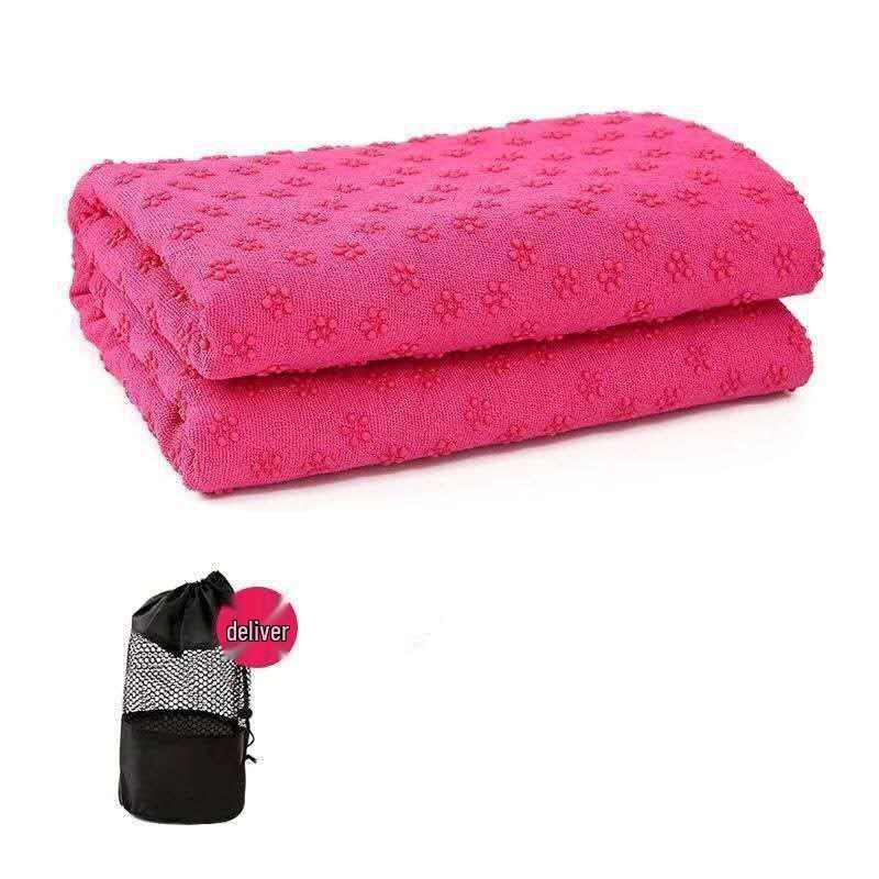 Extra Long & Wide Non-Slip Yoga Towel: Absorbent, Washable Blanket with Mesh Bag