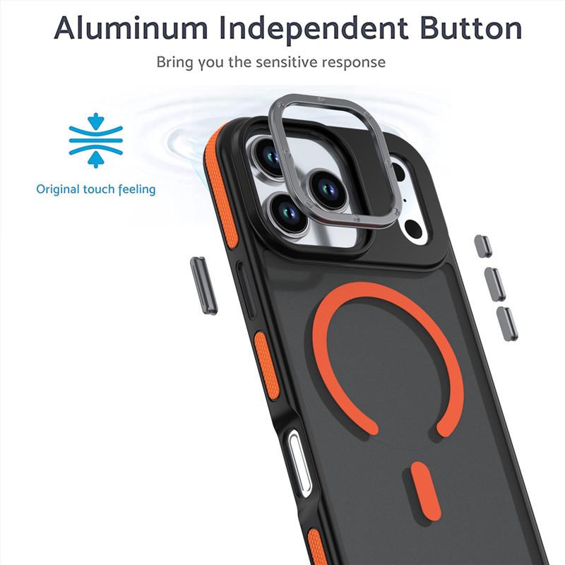 Applicable To Apple 17Pro Simple Skin Mobile Phone Case iPhone16Pro Max Magnetic Attraction Color Contrast Anti-drop Protective Case