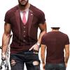 3D Printing T Shirt Fashionable nd Lnteresting Western Suit Pictures Men's T-Shirts Trend Digital Printing Casual Round Neck Short Sleeved