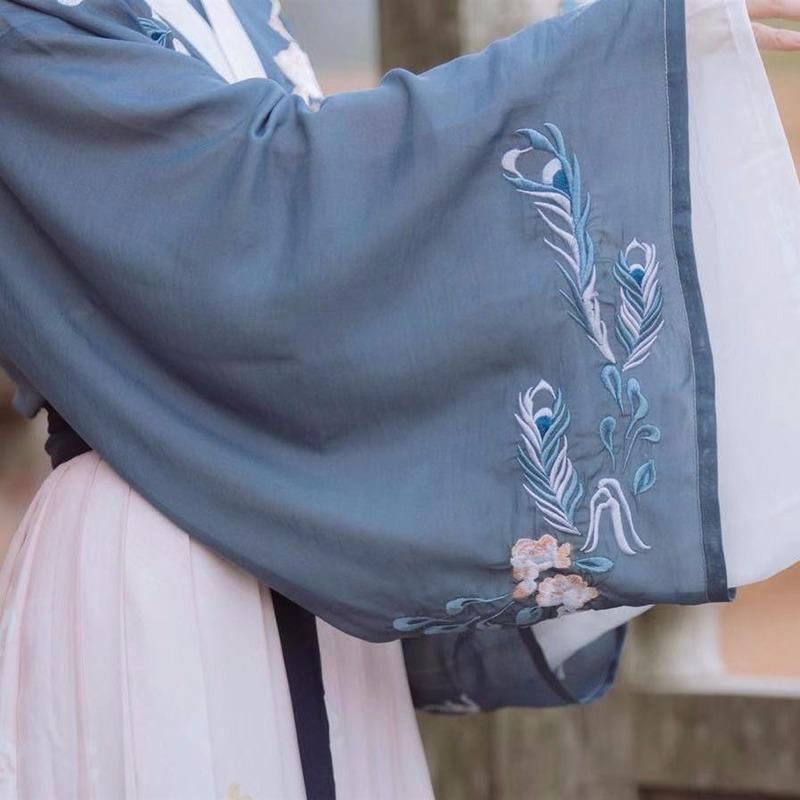 Chinese Women Dancing Dress Hanfu Female Adult Elegant Spring Autumn Antique Style Collar Waist Skirt Gradient Stage Hanfu