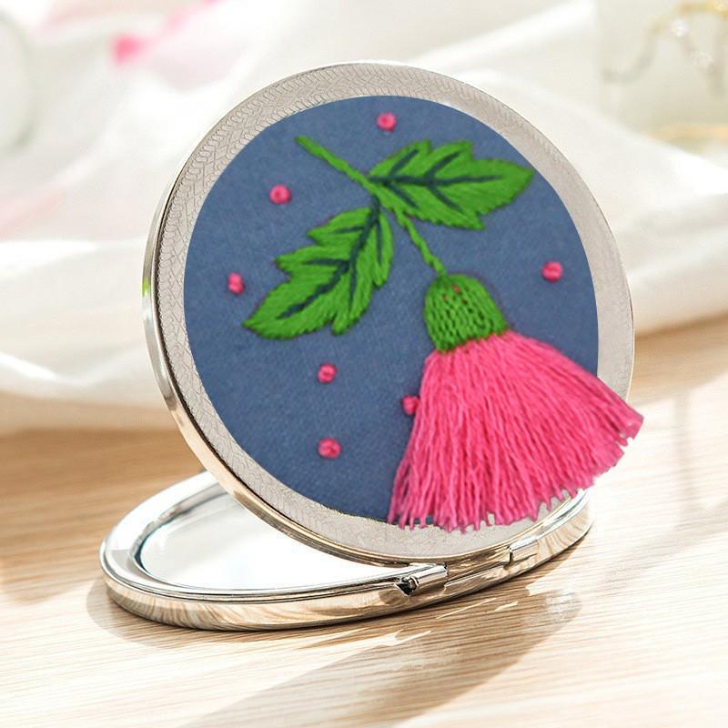 

Набор для вышивания двусторонней вышивкой с цветочным мотивом «Сделай сам»: Портативное зеркало для макияжа ручной работы для начинающих Mirror Color - Green Bronze